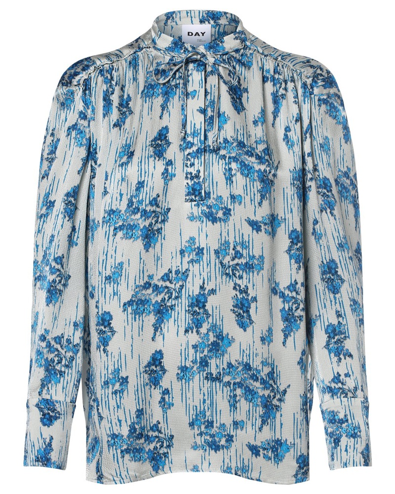Day Birger et Mikkelsen Damen Bluse Viskose blau gemustert