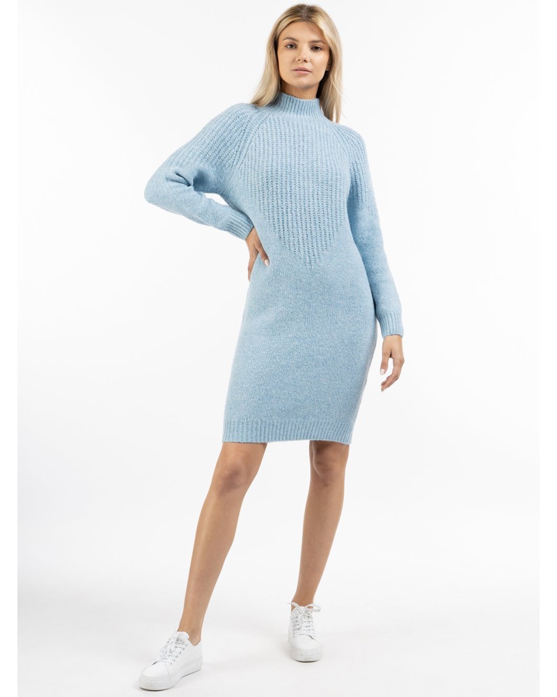 Usha Damen Strick Langarmkleid midi Textil