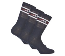 Socken 3er Pack Damen Baumwolle marine gemustert