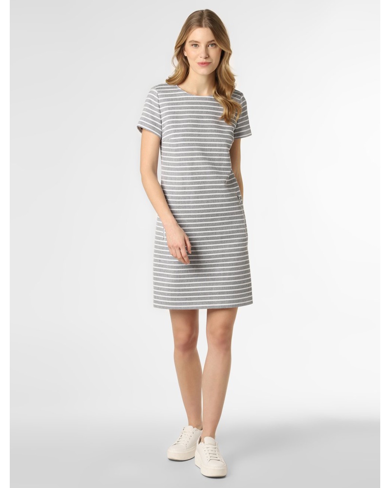 HUGO BOSS Damen Kleid Baumwolle schwarz gestreift