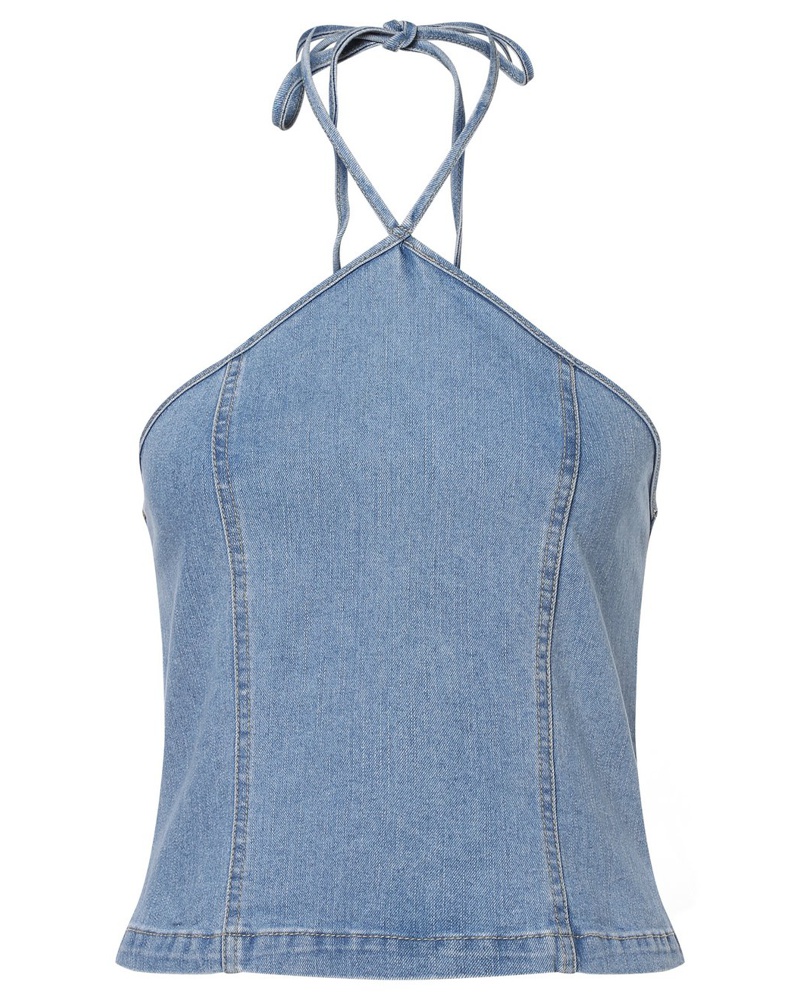 Noisy may Damen Top Baumwolle light stone