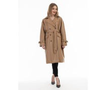 Mantel aus Kunstleder  camel