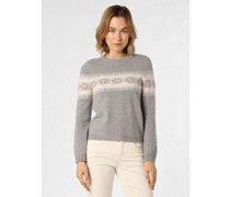 Pullover mit Merino-Anteil  hell gemustert