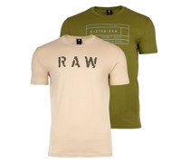 T-Shirt 2er Pack  Baumwolle grün