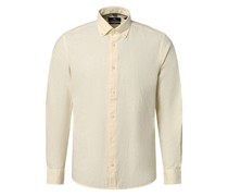 Hemd mit Leinen-Anteil  Modern Fit Baumwolle  Button-Down