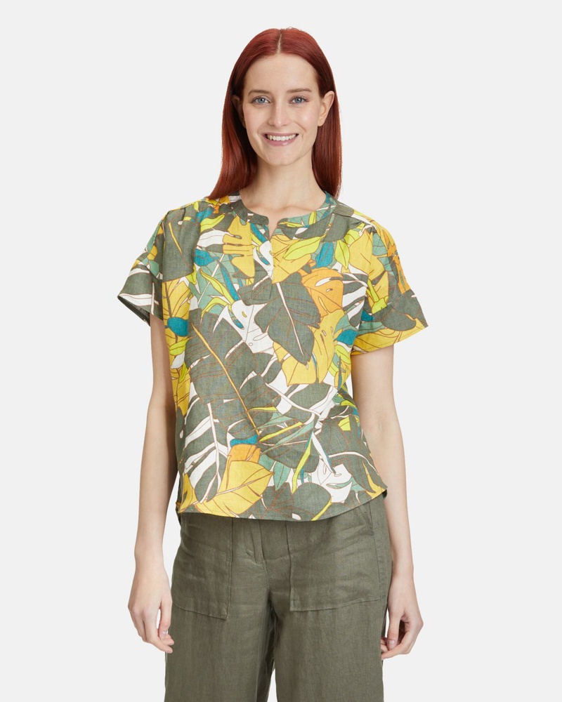 Betty Barclay Damen Schlupfbluse Leinen mehrfarbig gemustert Betty Barclay Damen Schlupfbluse Leinen mehrfarbig gemustert