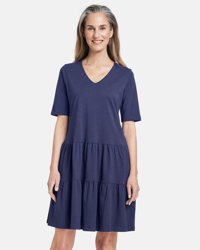 Gerry Weber Damen Shirtkleid Baumwolle marine