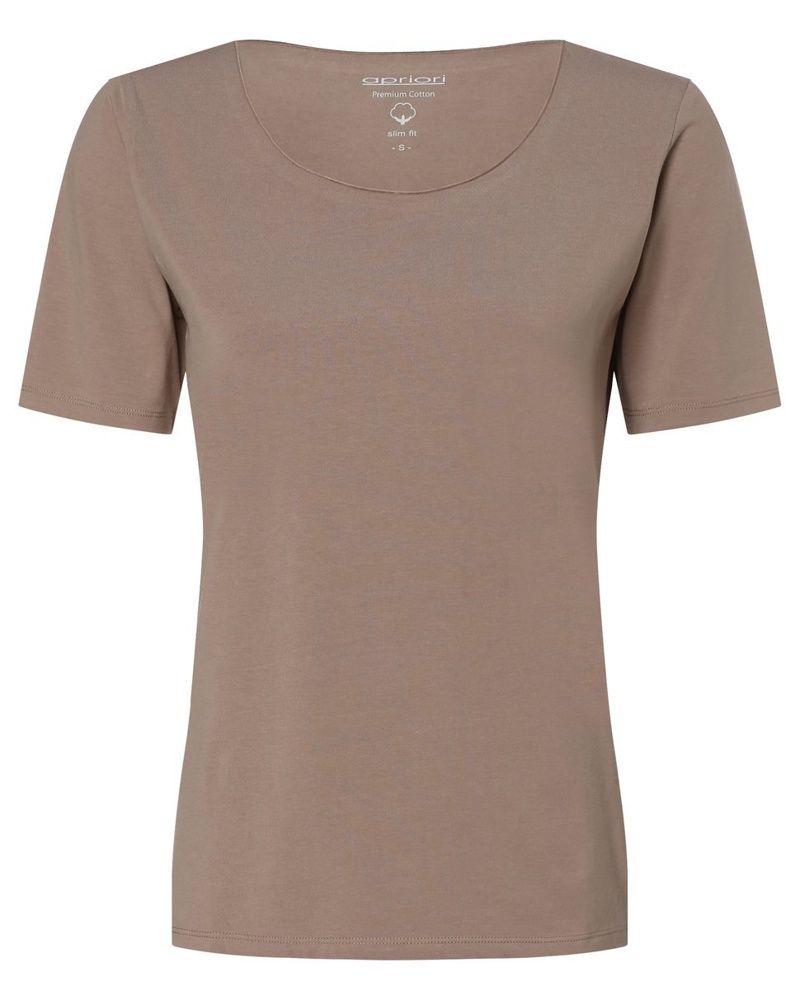 APRIORI Damen T-Shirt Baumwolle schlamm