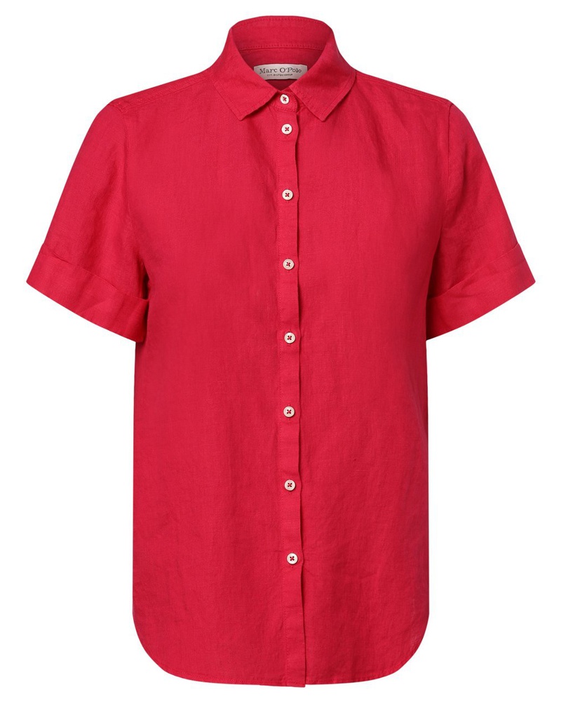 Marc O'Polo Damen Bluse mit Leinen-Anteil himbeer