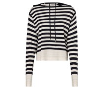 Pullover mit Leinen-Anteil  Feinstrick marine gestreift