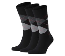 Socken 3er Pack  Baumwolle  kariert