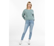 Strickpullover  türkis gemustert