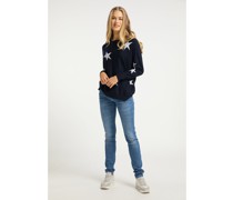 Feinstrickpullover  marine gemustert