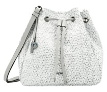 Beuteltasche  Leder silber