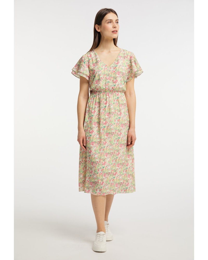 Usha Damen Sommerkleid nude gemustert Usha Damen Sommerkleid nude gemustert