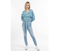 Wickeljacke aus Strick  mehrfarbig gemustert