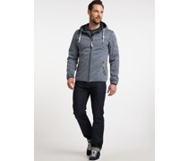 Strickfleecefunktionsjacke  marine meliert