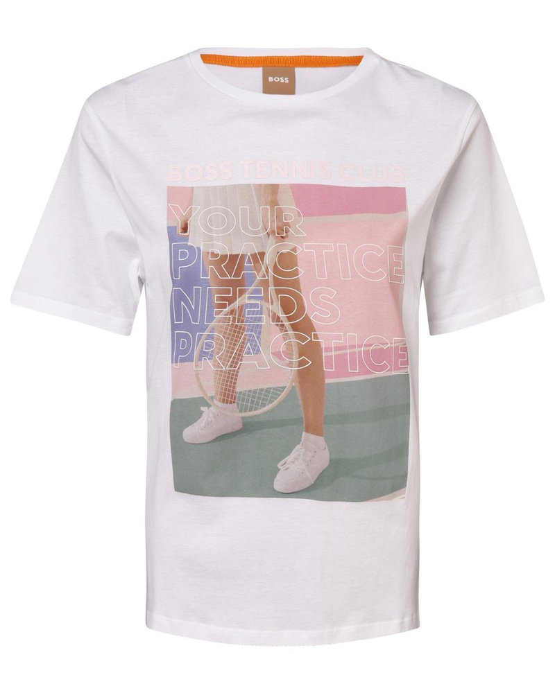 HUGO BOSS Damen T-Shirt Baumwolle bedruckt