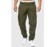 Leinenhose Cargo  Baumwolle khaki
