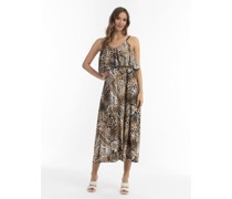 Maxikleid mit Animal-Print  Viskose  gemustert