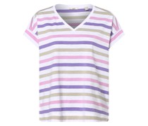 T-Shirt  Baumwolle weiß gestreift