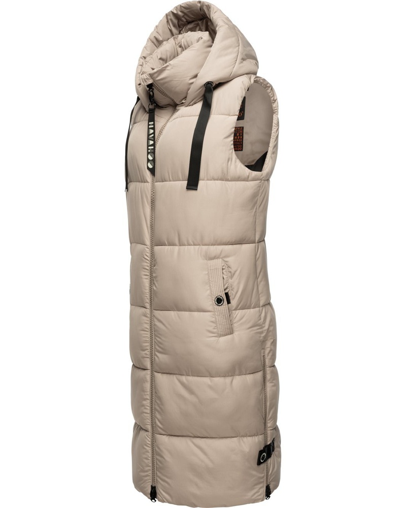 NAVAHOO Damen Steppweste taupe