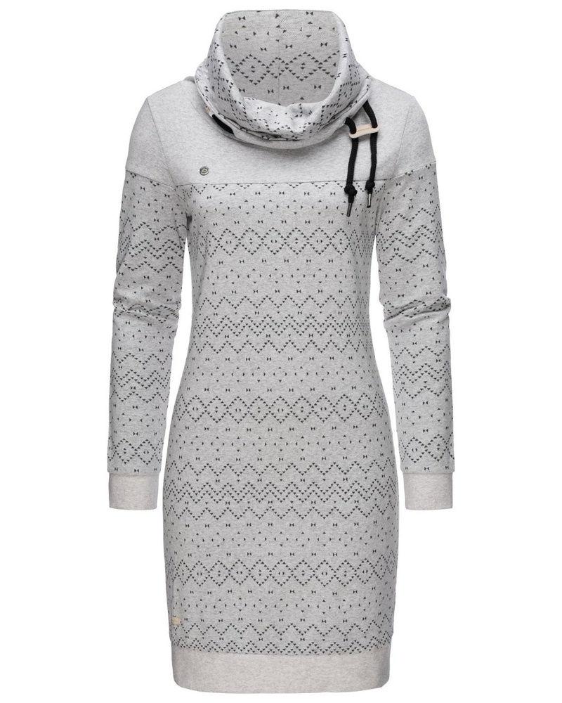 Ragwear Damen Sweatkleid Baumwolle gemustert