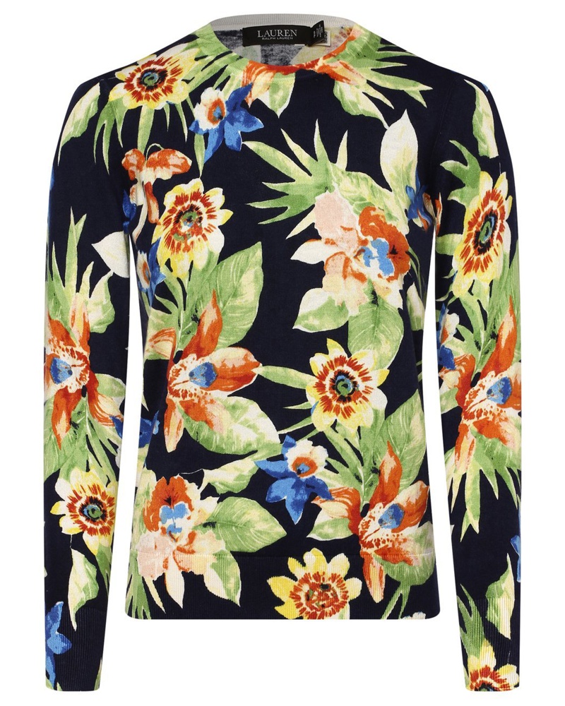 Ralph Lauren Damen Pullover Baumwolle marine gemustert