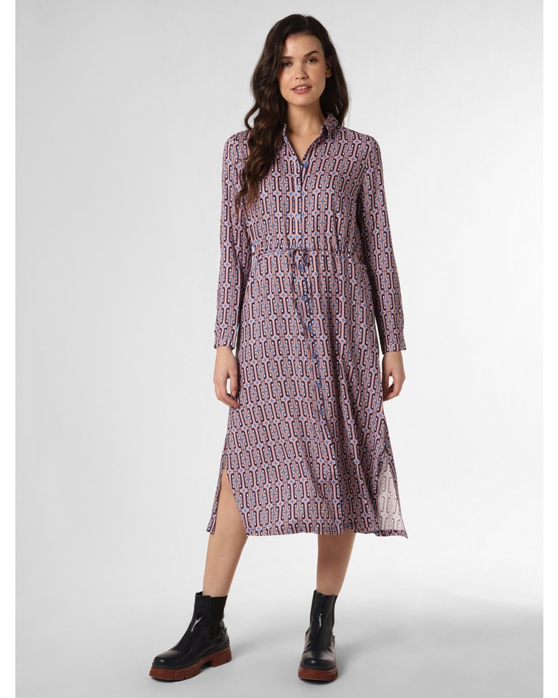 Fynch-Hatton Damen Kleid Viskose blau gemustert