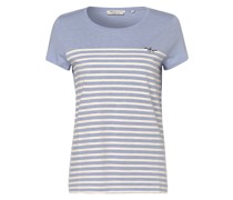 T-Shirt  Baumwolle hellblau gestreift
