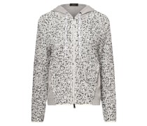 Kapuzenjacke  Boucle hellgrau meliert