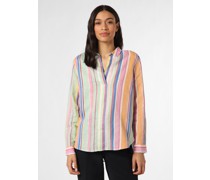 Bluse mit Leinen-Anteil   gestreift