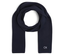 Schal mit Cashmere-Anteil  Baumwolle marine
