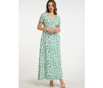 Wickelkleid  grün gemustert