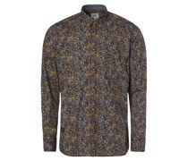 Hemd  Regular Fit Baumwolle marine gemustert Button-Down