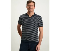 Poloshirt  Viskose marine gestreift