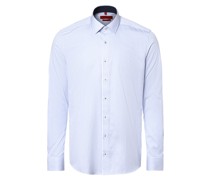 Hemd  Slim Fit Baumwolle hellblau gestreift Kent