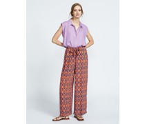 Hose  Viskose rosa gemustert