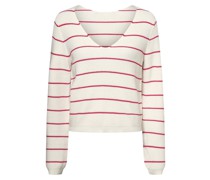 Pullover  Baumwolle ecru gestreift