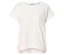 T-Shirt mit Leinen-Anteil  Baumwolle ecru