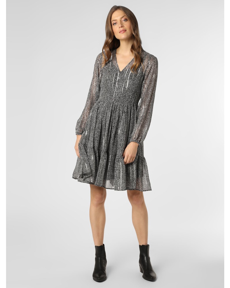 Tommy Hilfiger Damen Kleid Chiffon schwarz gemustert