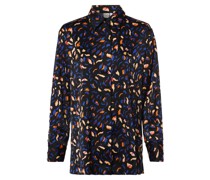 Bluse  Satin schwarz gemustert