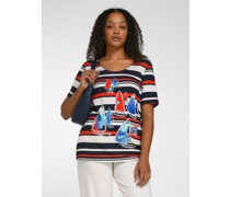Shirt  Viskose marine bedruckt