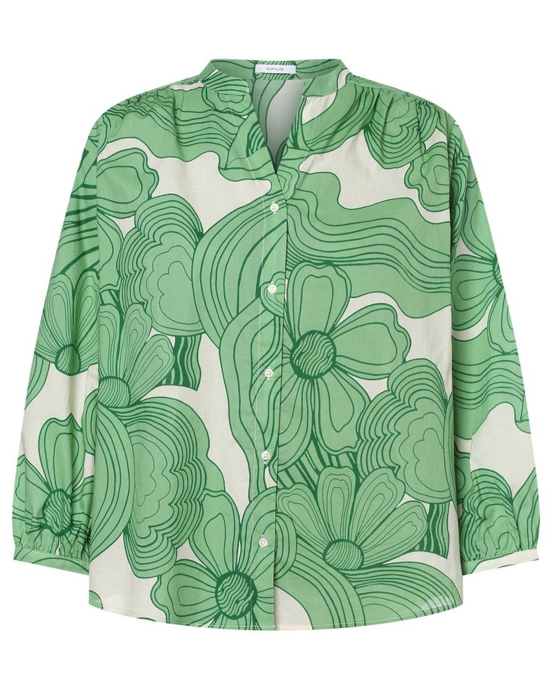 OPUS Damen Bluse Baumwolle gemustert