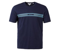 T-Shirt  Baumwolle marine bedruckt