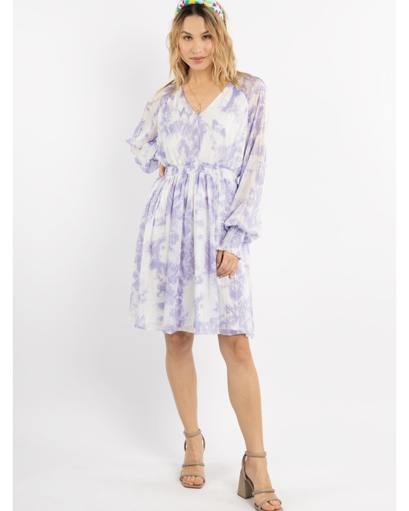 IZIA Damen Midikleid flieder gemustert