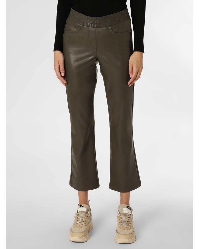 Cambio Damen Hose Kunstleder khaki