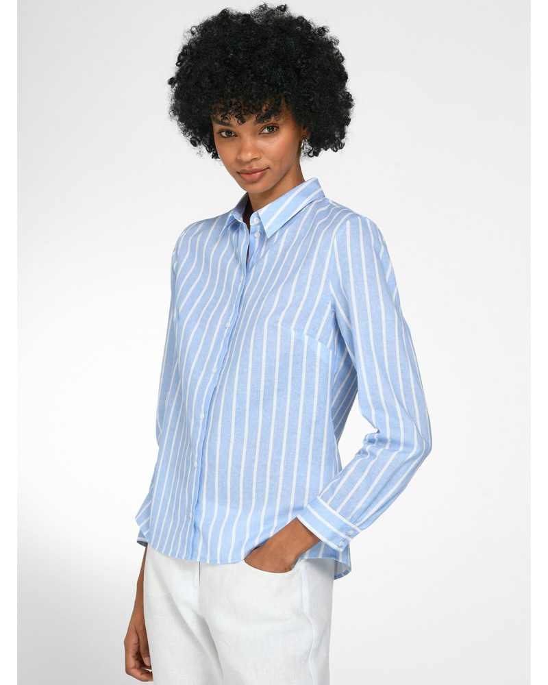 Peter Hahn Damen Bluse Baumwolle hell gemustert
