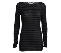 Langarmshirt  Viskose schwarz gestreift