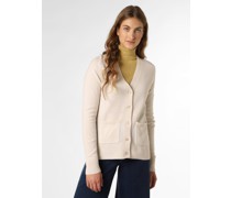 Strickjacke aus Merinowolle  Feinstrick ecru meliert